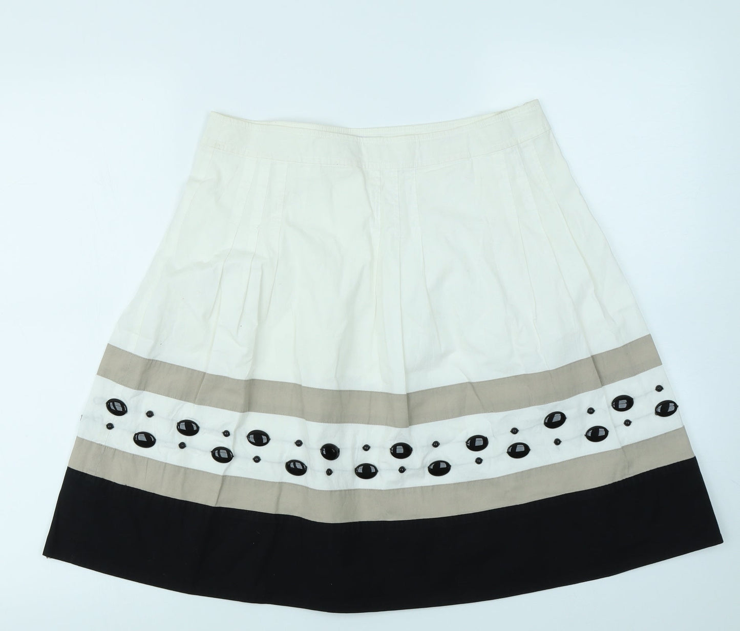 DKNYC Womens White Striped  Flare Skirt Size 30 in