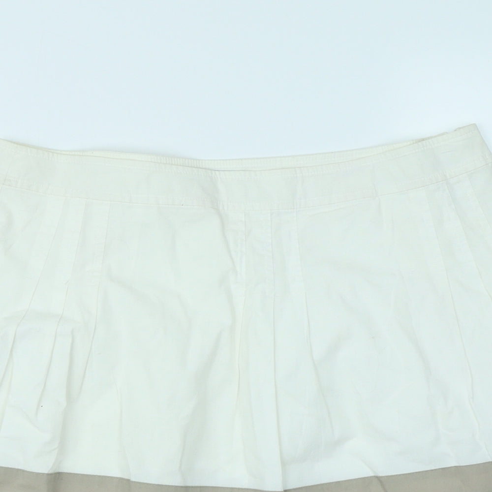 DKNYC Womens White Striped  Flare Skirt Size 30 in