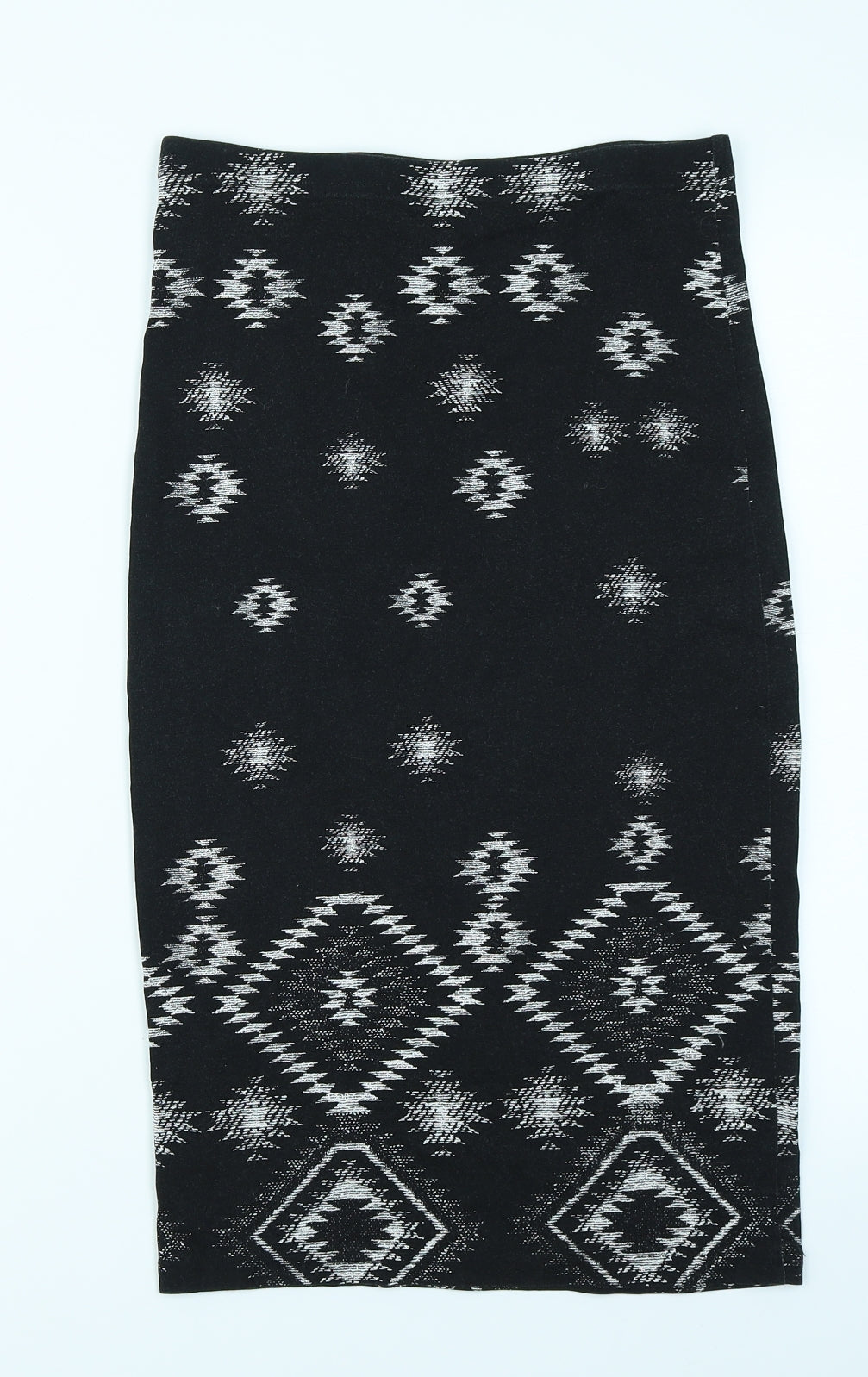 Topshop Womens Black Geometric  Straight & Pencil Skirt Size 10