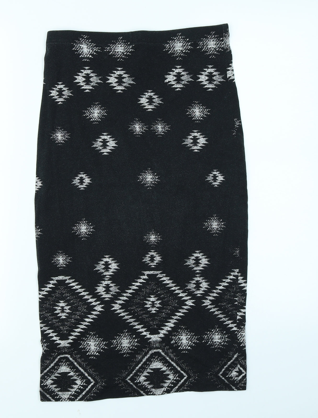 Topshop Womens Black Geometric  Straight & Pencil Skirt Size 10