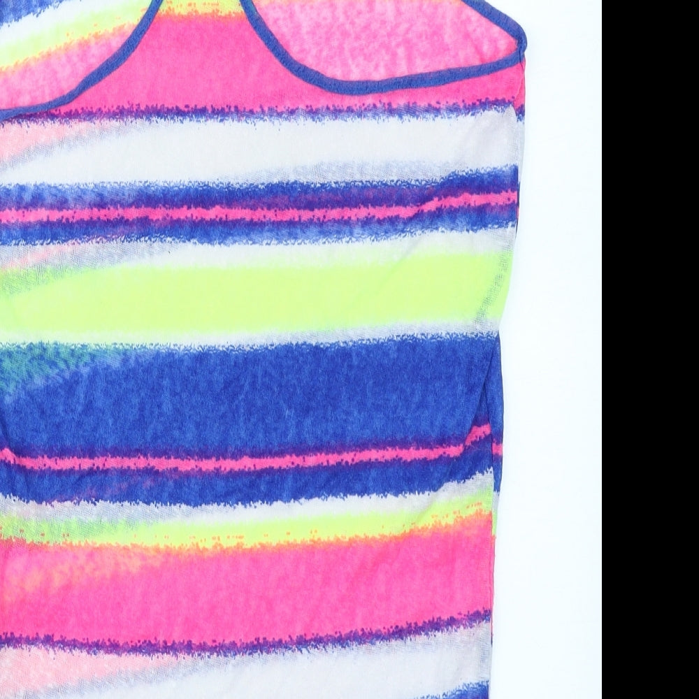 Ocean Club Womens Blue Striped  Basic Tank Size 6