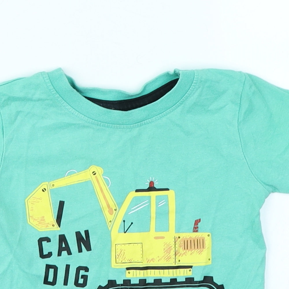 Primark Boys Green   Basic T-Shirt Size 9-12 Months