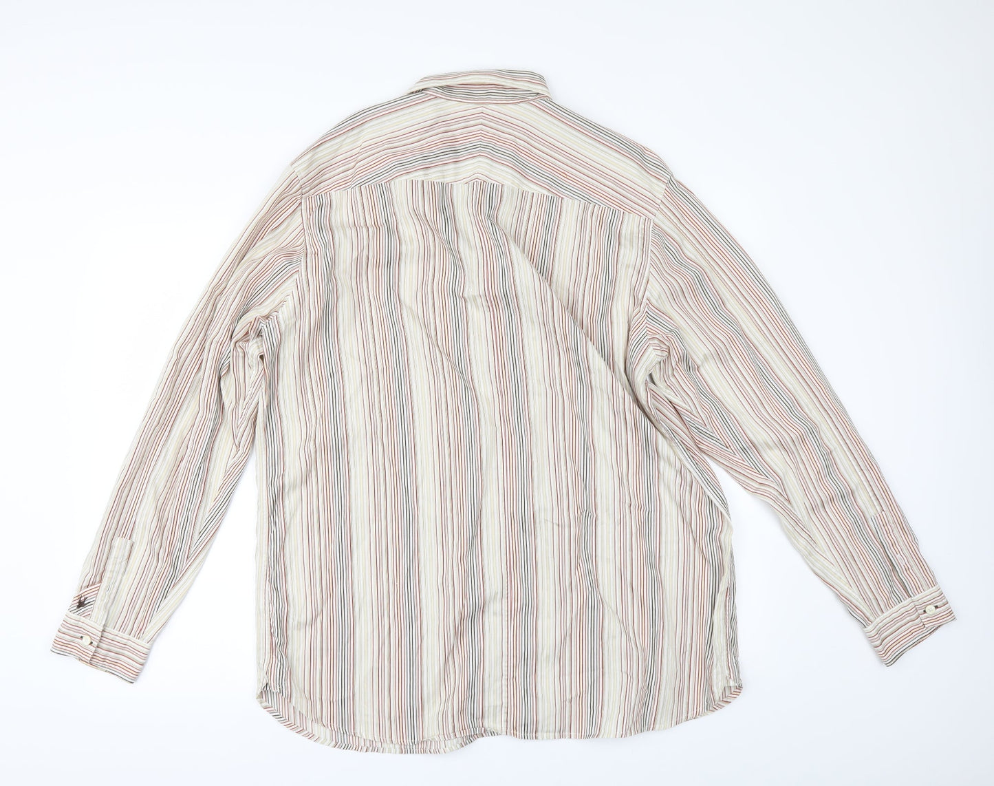 Debenhams Mens Beige Striped   Button-Up Size L