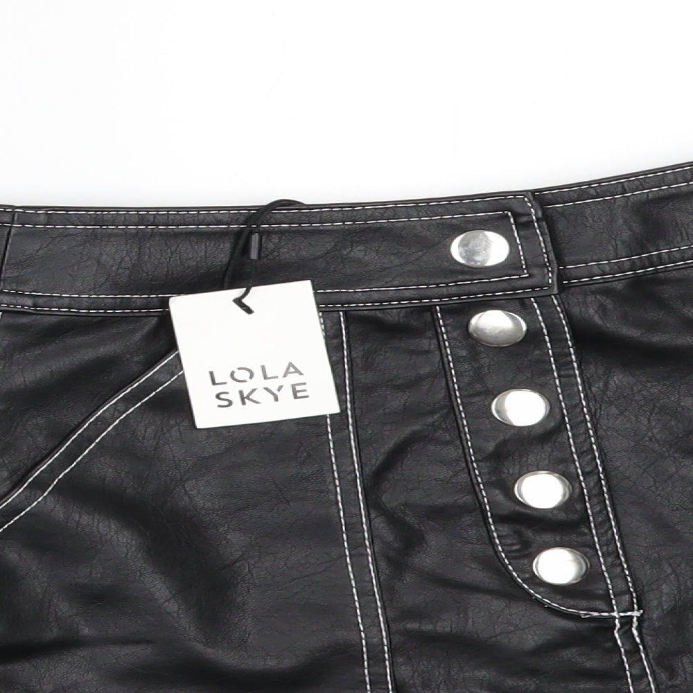 Lola Skye Womens Black   Mini Skirt Size 4
