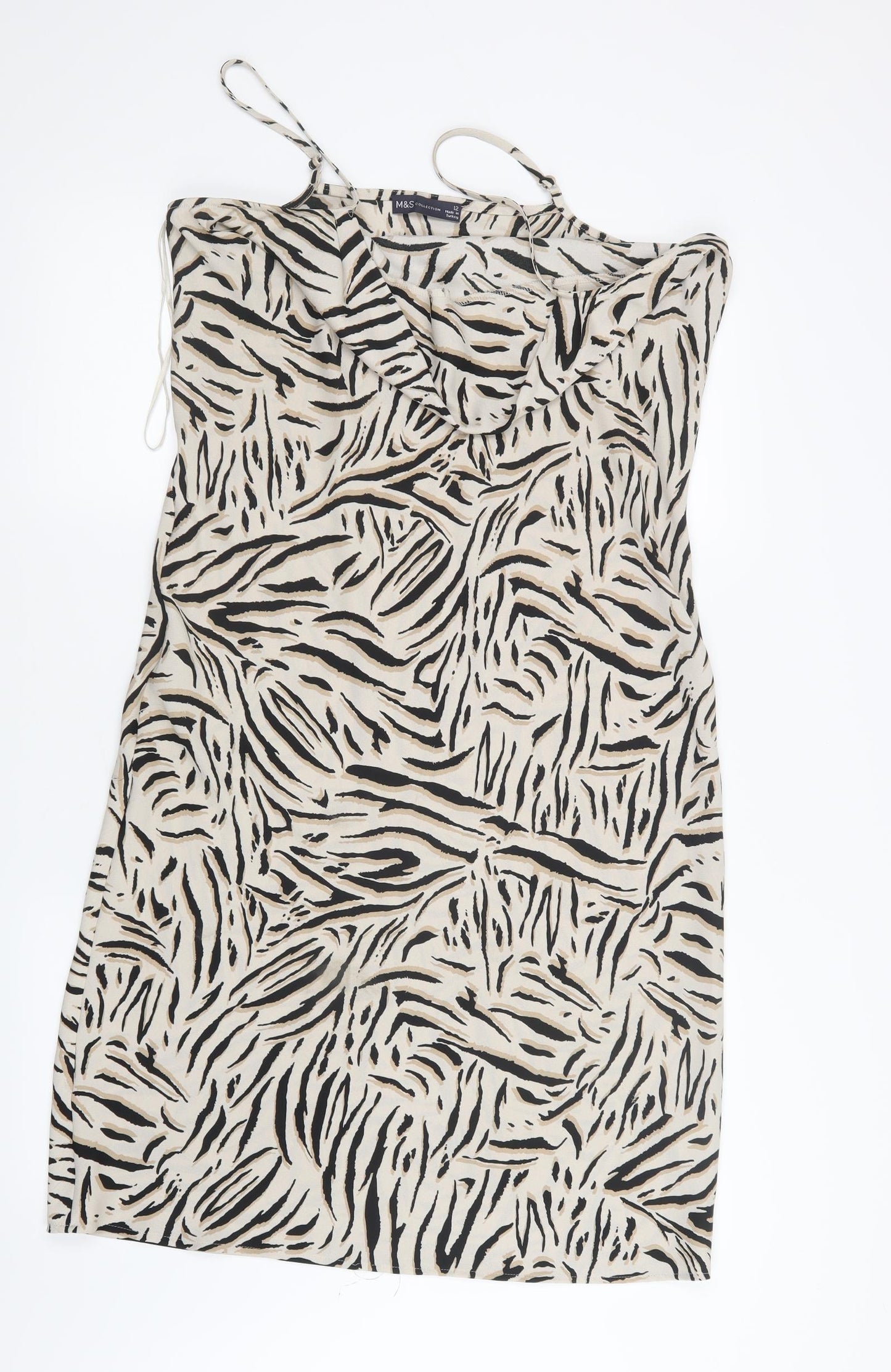 Marks and Spencer Womens Beige Animal Print  Shirt Dress  Size 12