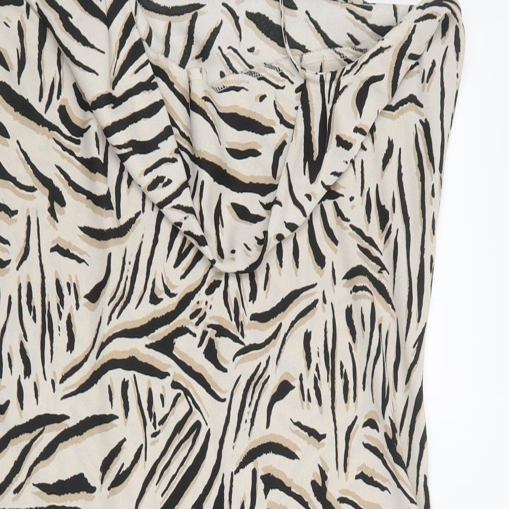 Marks and Spencer Womens Beige Animal Print  Shirt Dress  Size 12
