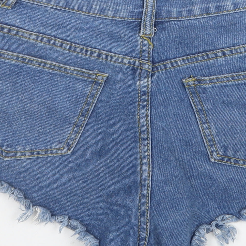 Preworn Womens Blue  Denim Hot Pants Shorts Size 25 in