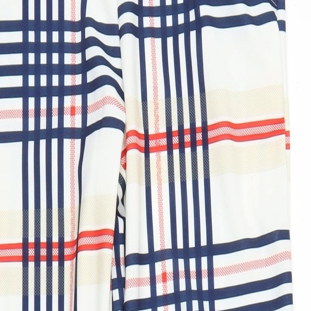 Preworn Womens White Plaid  Capri Trousers Size S L24 in