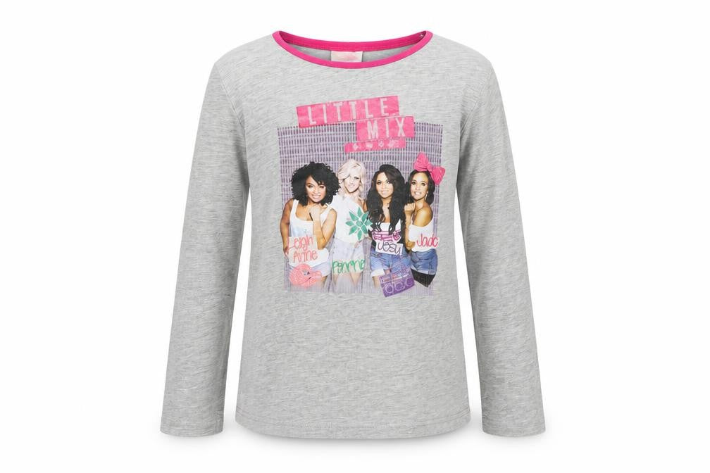 Front view of Brando girls’ grey jersey basic t-shirt, size 7-8, years - littile mix