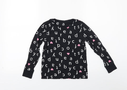 George Girls Black   Pullover Sweatshirt Size 6-7 Years