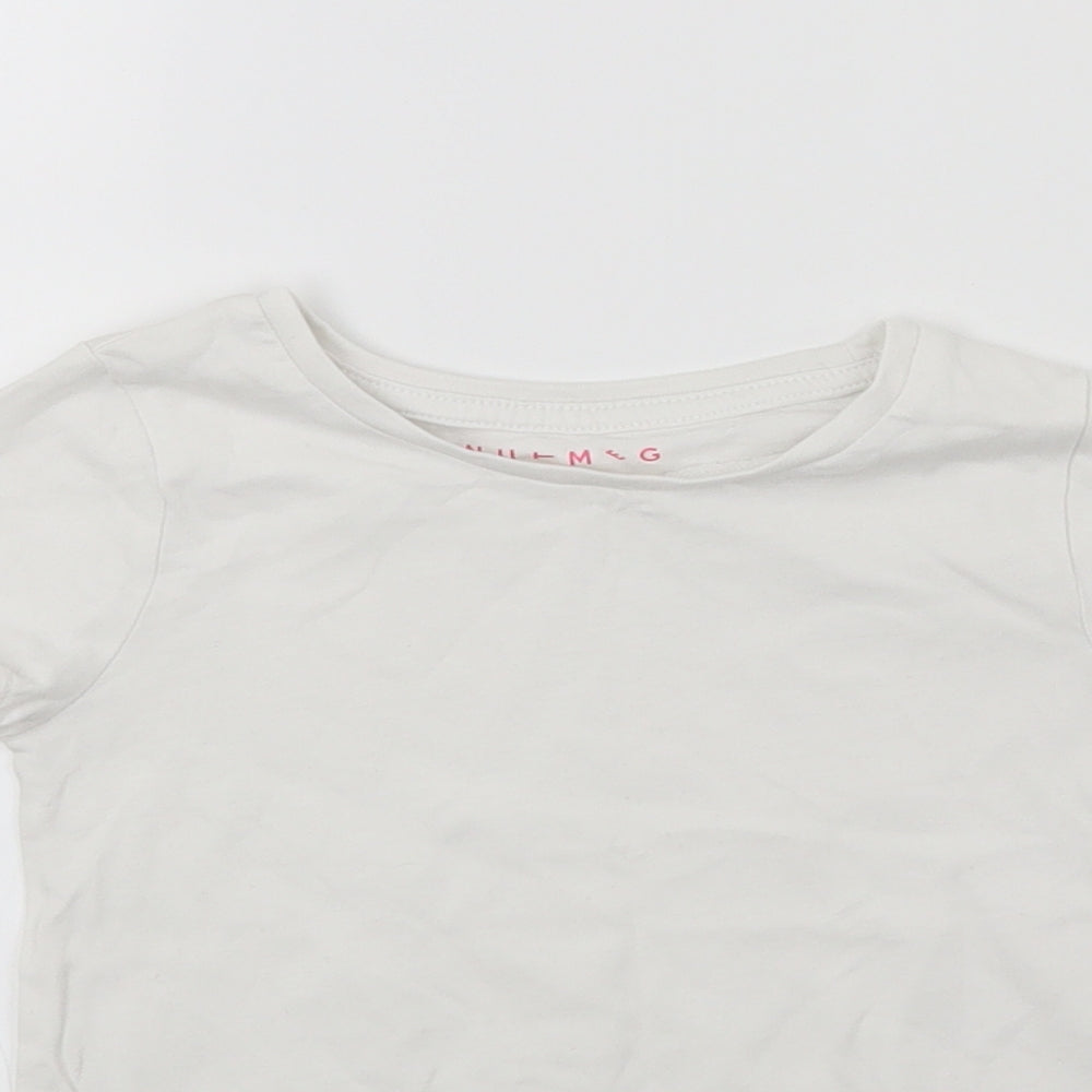 Nutmeg Girls White   Basic T-Shirt Size 4-5 Years