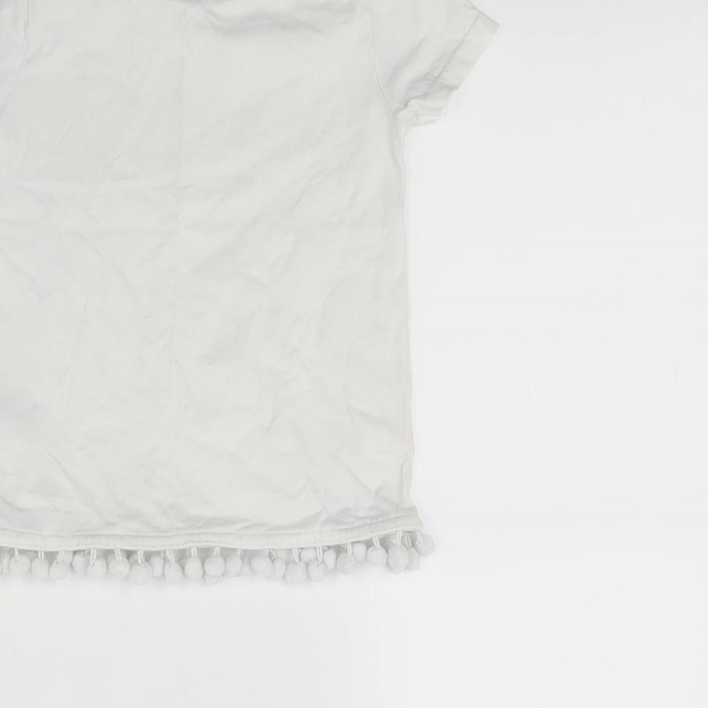 Nutmeg Girls White   Basic T-Shirt Size 4-5 Years