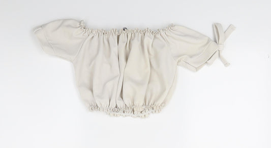 New Look Womens Beige   Cropped Blouse Size 6