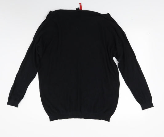 H&M Womens Black  Knit Pullover Jumper Size 12