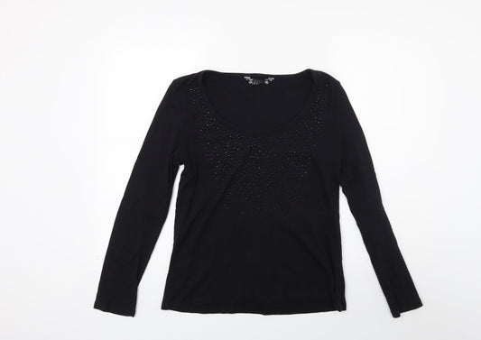 Joann hope Womens Black  Knit Pullover Jumper Size 14