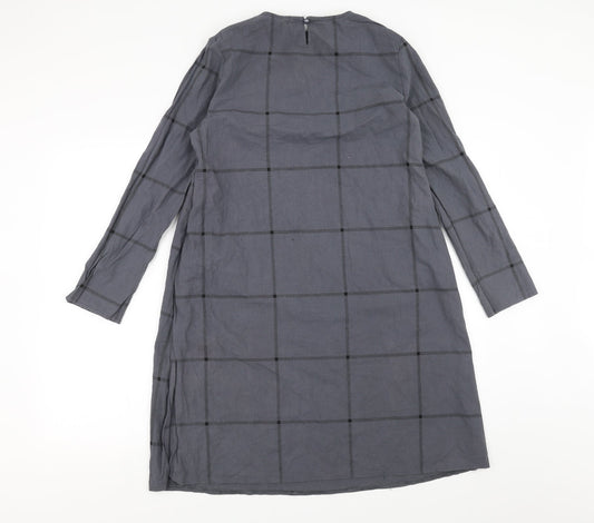 Zanzea Womens Grey Check  Shift  Size S