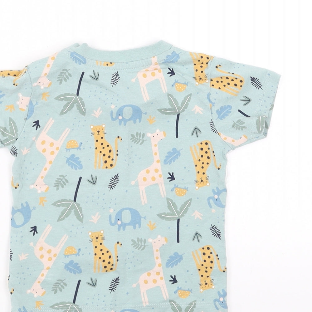 Matalan Baby Green   Basic T-Shirt Size 6-9 Months  - animals