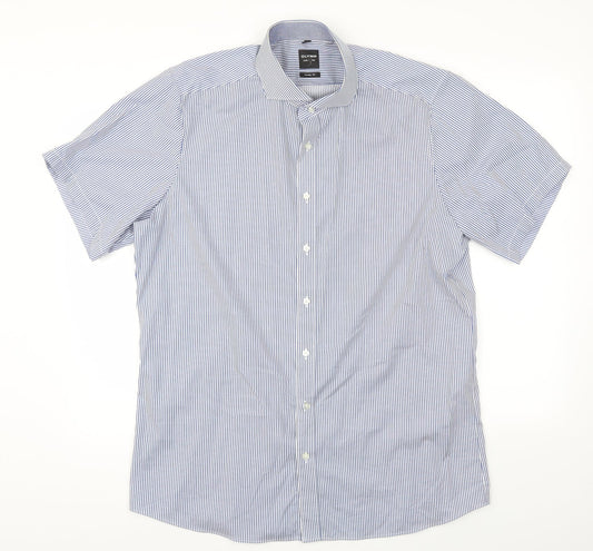 OLYMP  Mens Blue Striped   T-Shirt Size 17