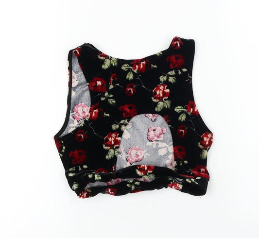 Pins & Needles  Womens Black Floral  Basic T-Shirt Size XS