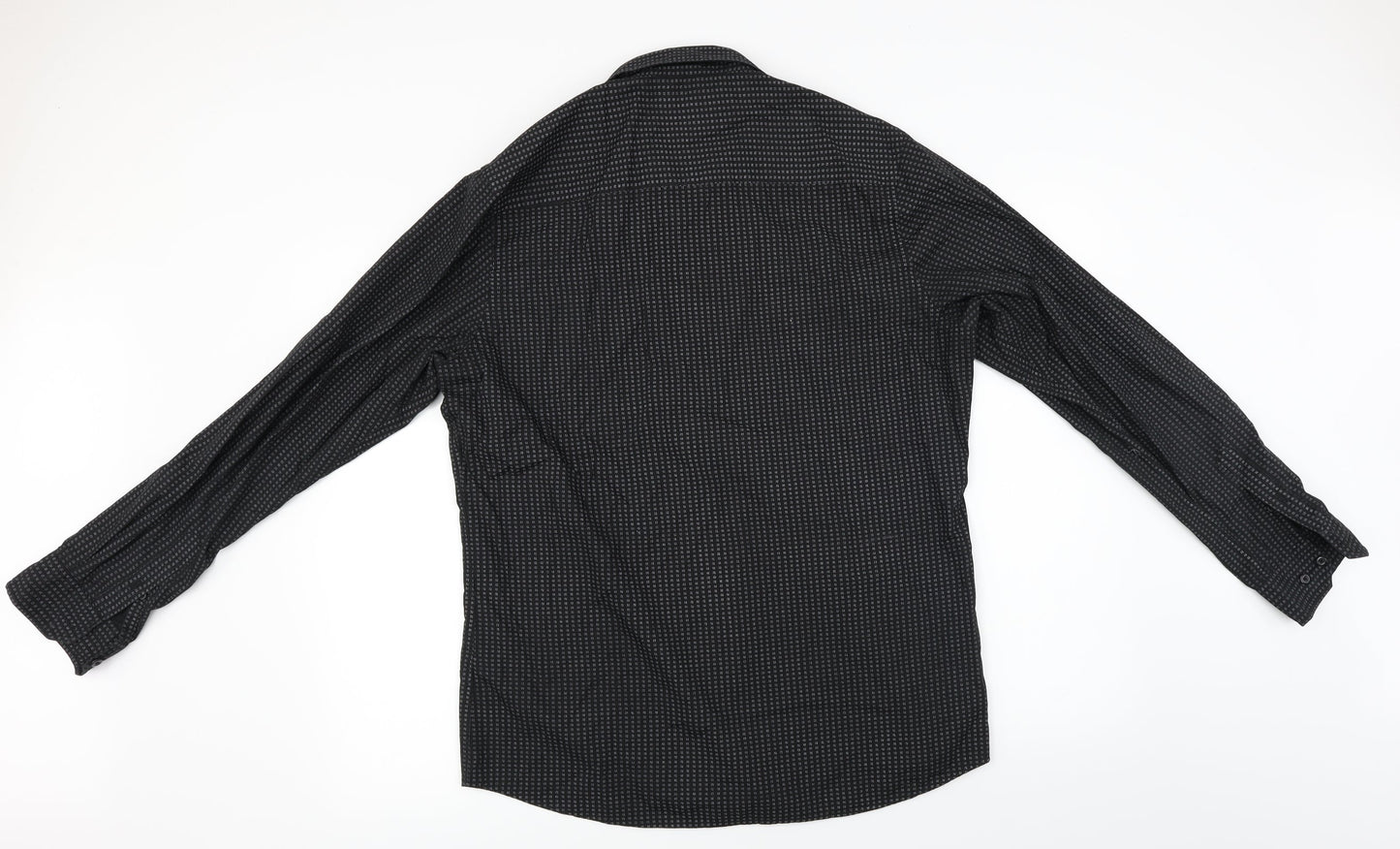 Dressmann  Mens Black    Button-Up Size L