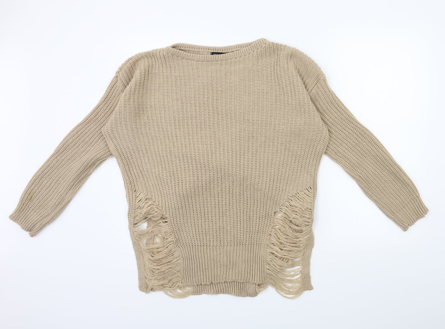 Preworn Womens Beige  Knit Pullover Jumper Size M