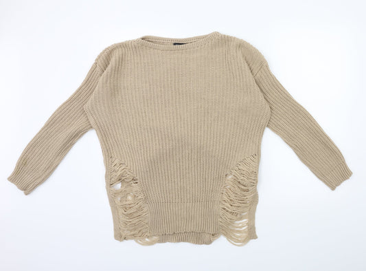 Preworn Womens Beige  Knit Pullover Jumper Size M