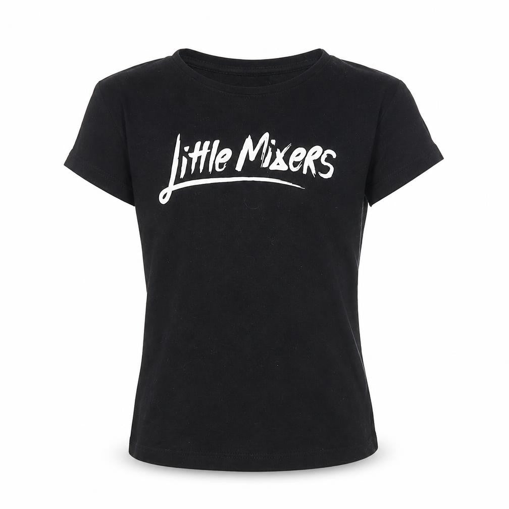 Front view of Miss E-vie girls’ black jersey basic t-shirt, size 9-10, years - little mixers