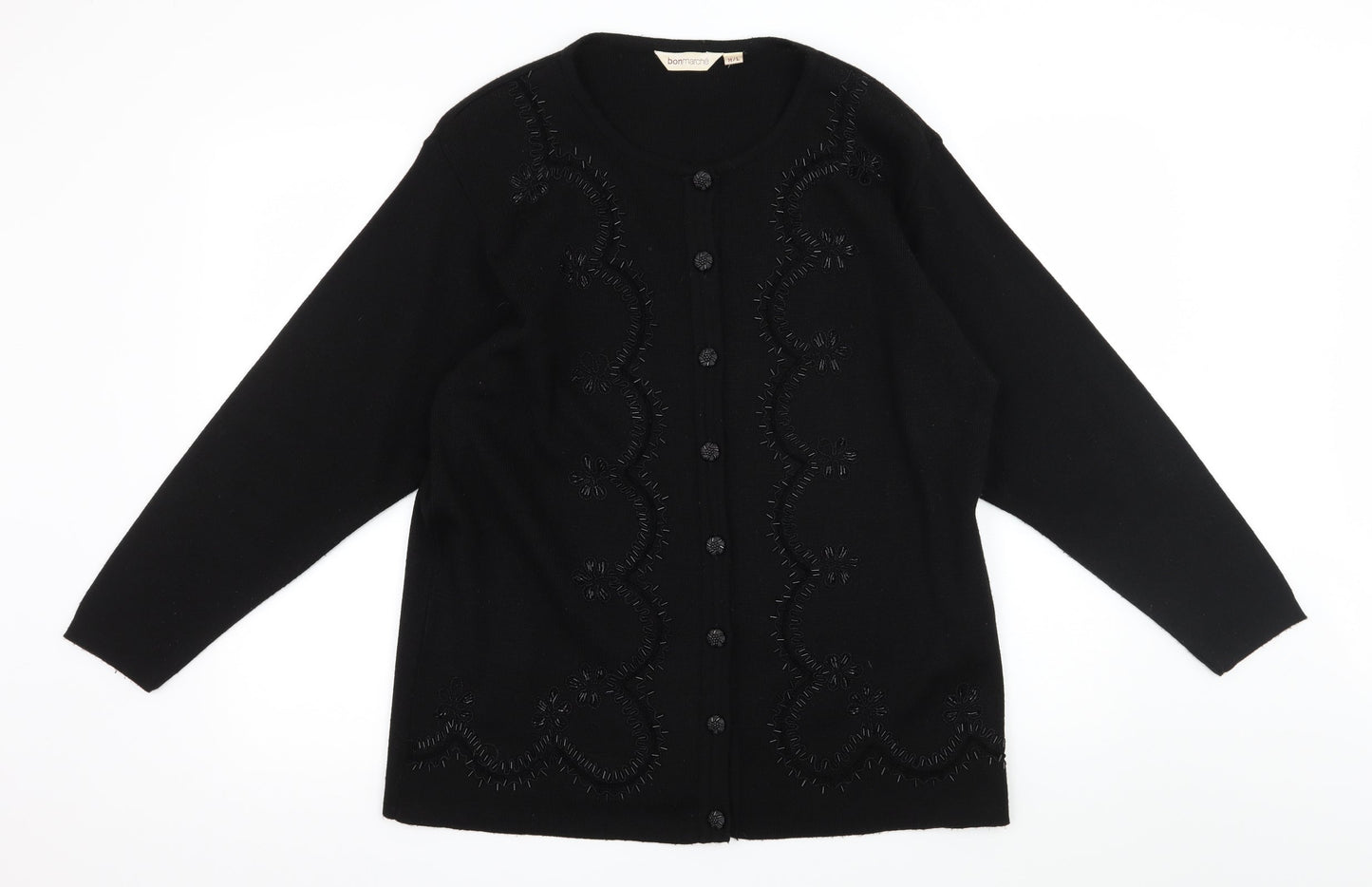 Bonmarché Womens Black  Knit Cardigan Jumper Size M