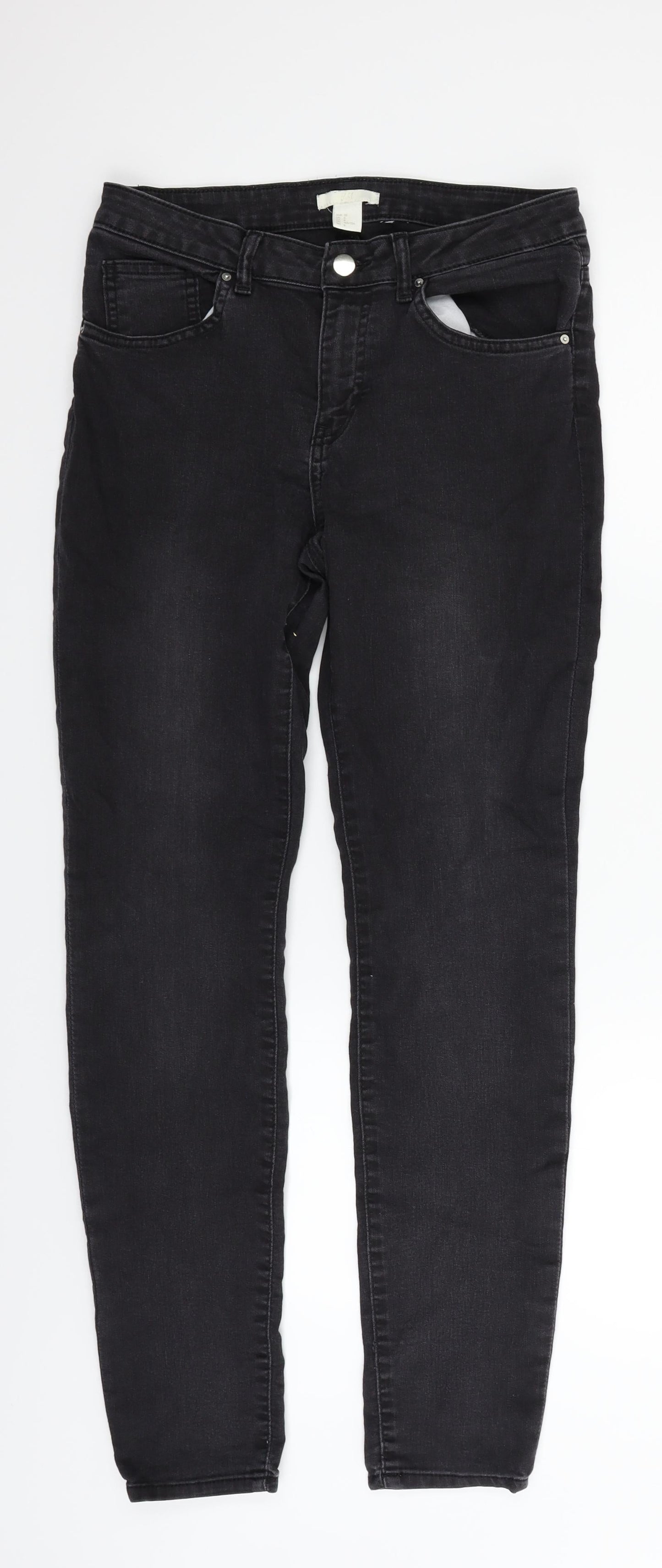H&M Womens Grey   Trousers  Size 10 L27 in
