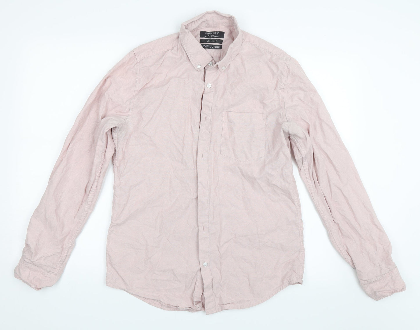 Primark Mens Pink    Button-Up Size M