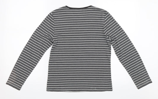 Poppy Womens Grey Striped  Pullover Jumper Size 12