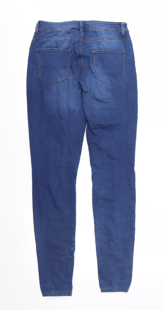 Denim & Co. Womens Blue  Denim Straight Jeans Size 8 L31 in