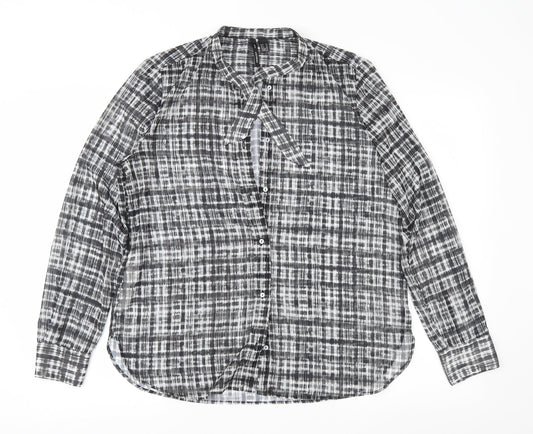 Mango Womens Grey Check  Basic Blouse Size XL