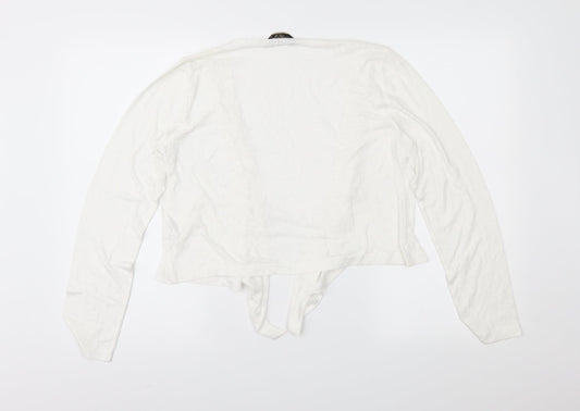 Originals Womens White Floral Jersey Cardigan Jumper Size 16