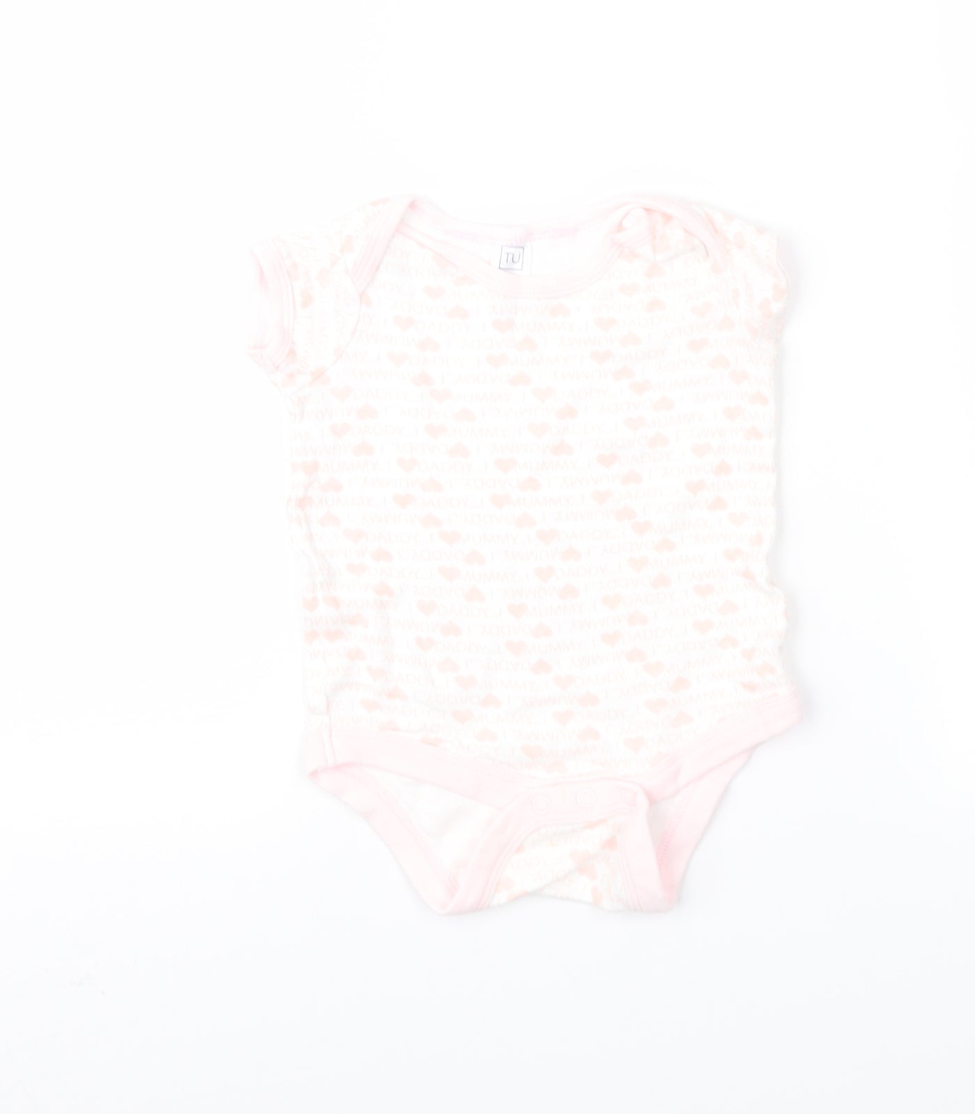 TU Girls Pink Geometric  Romper One-Piece Size 3-6 Months