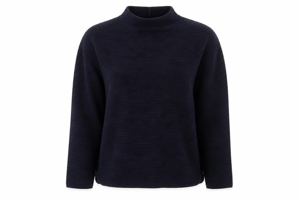 Front view of H&M women’s blue jumper, size M