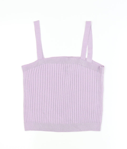 New Look Womens Purple   Cropped T-Shirt Size L