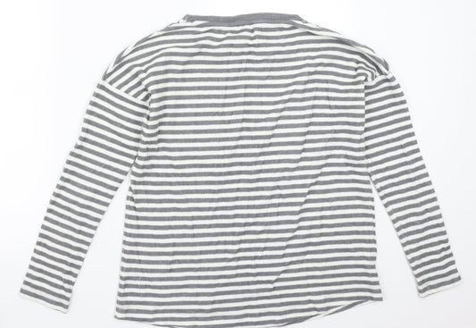 NEXT Womens Grey Striped  Basic T-Shirt Size 8  - Christmas