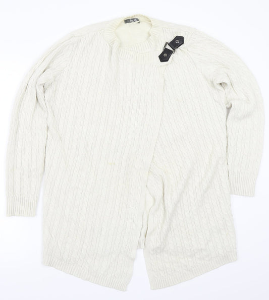 South Womens White   Cardigan Jumper Size 14