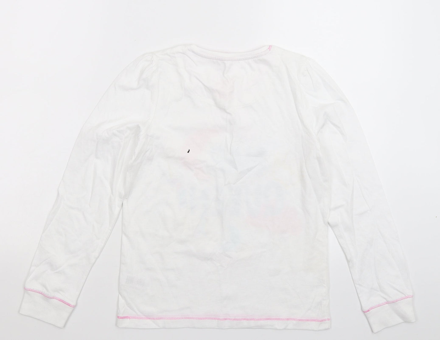 TU Girls White Solid  Top Pyjama Top Size 10-11 Years