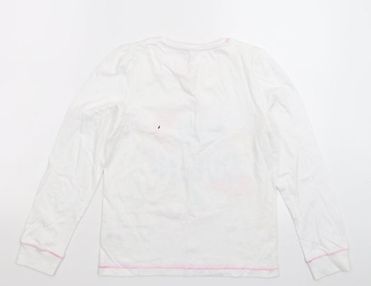 TU Girls White Solid  Top Pyjama Top Size 10-11 Years