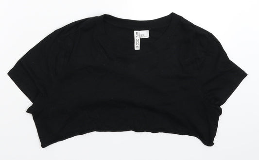 Divided Womens Black   Cropped T-Shirt Size M
