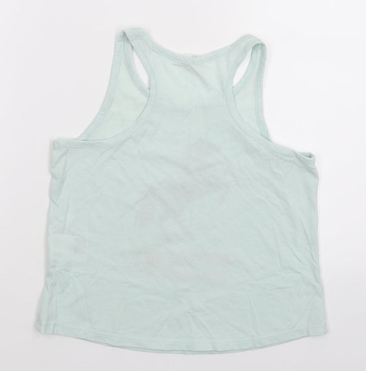 H&M Girls Green   Basic Tank Size 9-10 Years