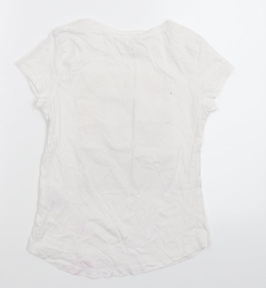 H&M Girls White   Basic T-Shirt Size 10-11 Years