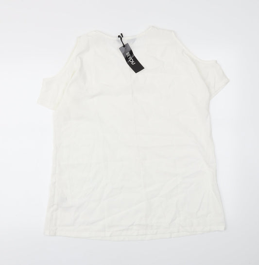 beyou Womens White   Basic Blouse Size M