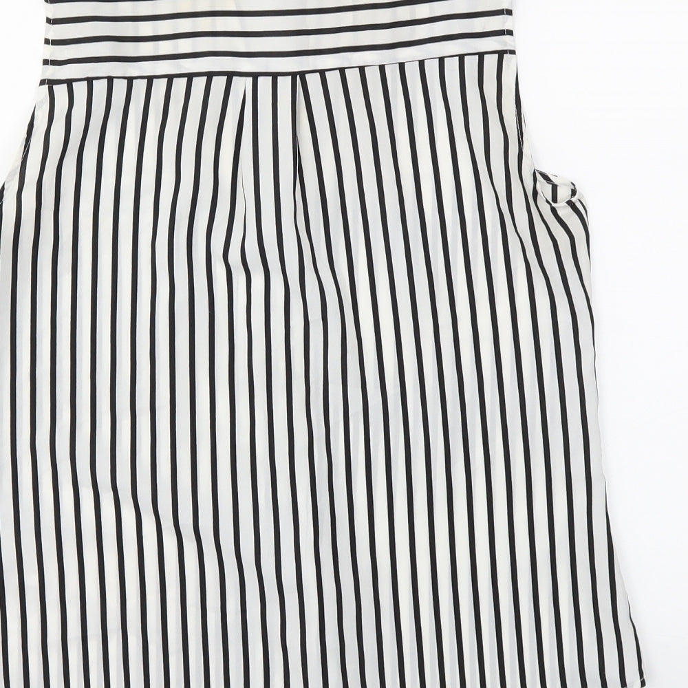 H&M Womens White Striped  Basic Button-Up Size 6