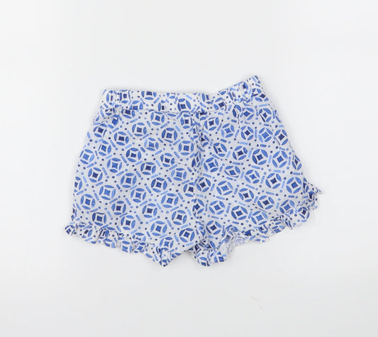 H&M Girls Blue Batik  Cropped Trousers Size 12-18 Months