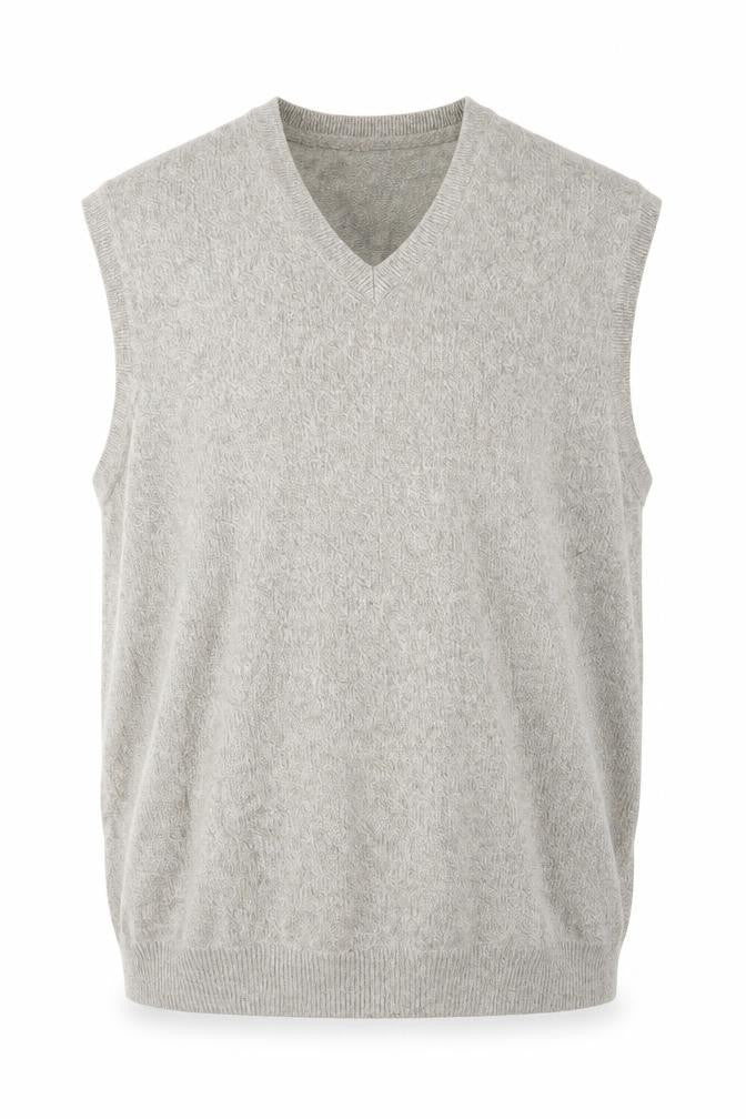 Front view of Marks & Spencer men’s beige jumper, size L