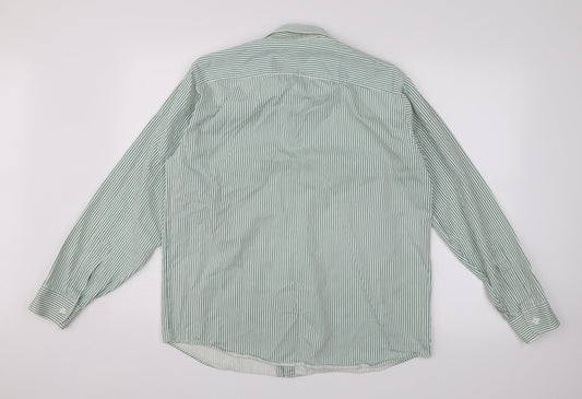 INL Womens Green Striped  Basic Button-Up Size 12