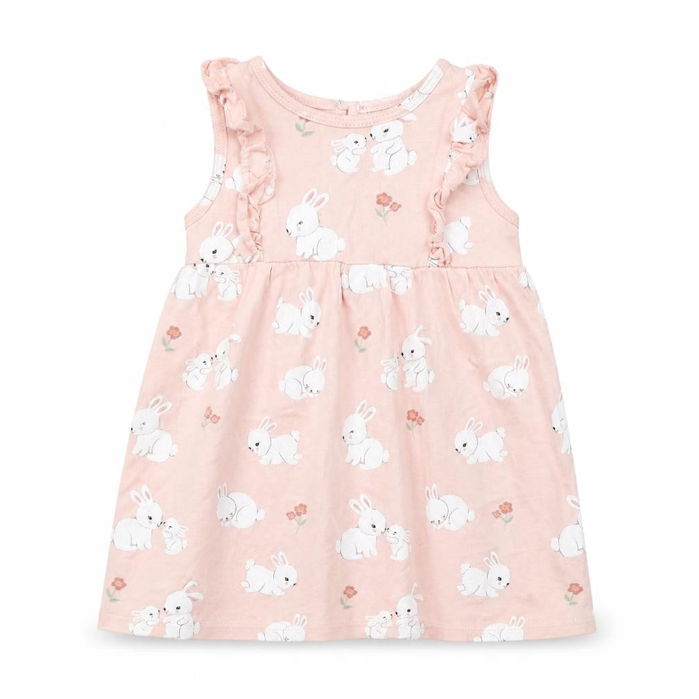 Front view of H&M Baby Pink Shift, size 6-9, Months - Bunnies